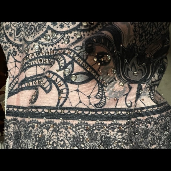 Style & Co Paisley Rhinestone Dress Size Large - Picture 3 of 5